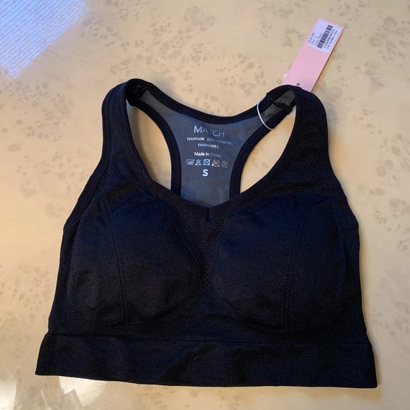 Match Size S Black Sports Bra - Picture 1 of 4